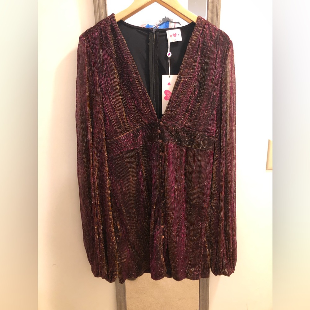 Buddy love oversize sleeve glitter dress